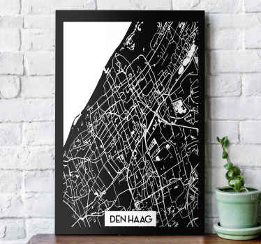Canvas schilderij Den Haag topografische kaart - TenStickers