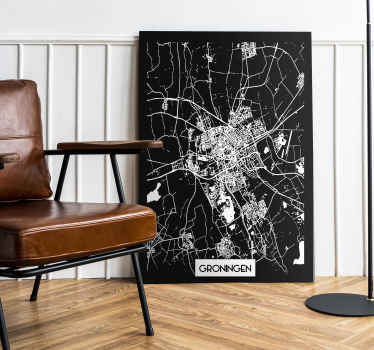 Canvas schilderij Groningen kaart - TenStickers