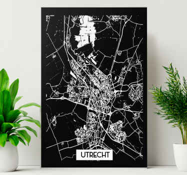 Canvas schilderij Utrecht topografische kaart - TenStickers