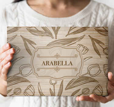 Gepersonaliseerde canvas schilderij hout tulpen - TenStickers