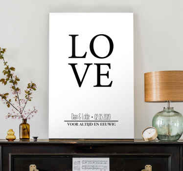 Gepersonaliseerde canvas schilderij liefde - TenStickers