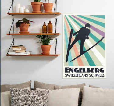 Wandbilder Vintage Engelberg Skisprung - TenStickers