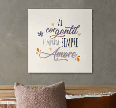 Quadro con testo Guido Guinizelli frase quadro - TenStickers