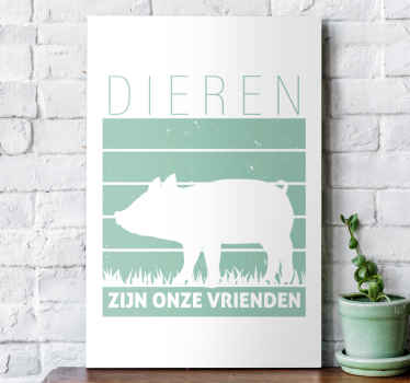 Canvas schilderij dieren zijn vrienden - TenStickers