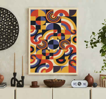 Kunst auf Leinwand Bunte Bauhaus Kreise - TenStickers