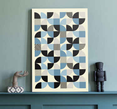 Kunst auf Leinwand Blaues Bauhaus Muster - TenStickers