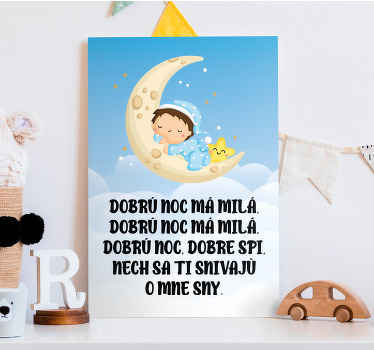 Obraz na stenu Dobrú noc s básničkou - Tenstickers