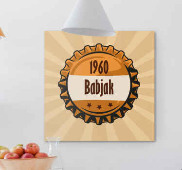 Vintage obraz na stenu veko fľaše - Tenstickers