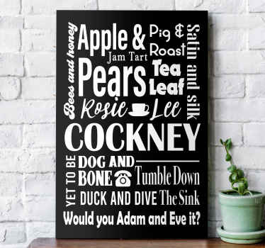 Cockney mix up quote canvas - TenStickers