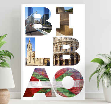 Cuadro ciudades letras Bilbao - TenVinilo