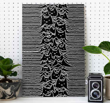 Pulsar wave cat retro canvas - TenStickers