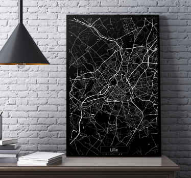 Tableau carte topographique Lille - TenStickers
