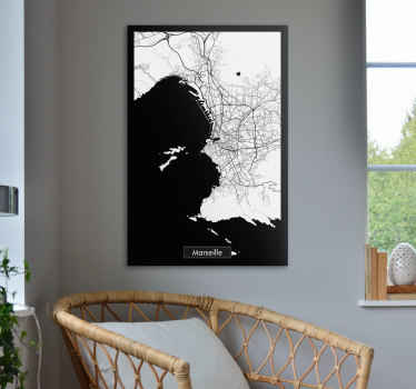 Tableau carte topographique Marseille - TenStickers