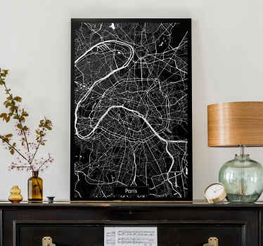 Tableau carte topographique Paris - TenStickers