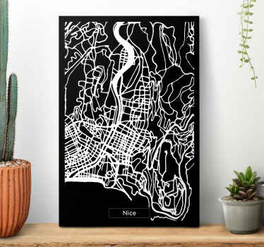 Tableau carte topographique Nice - TenStickers