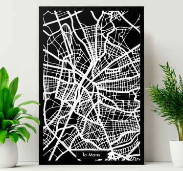 Tableau carte topographique le Mans - TenStickers