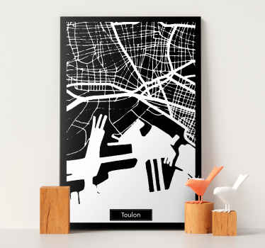 Tableau carte topographique Toulon - TenStickers