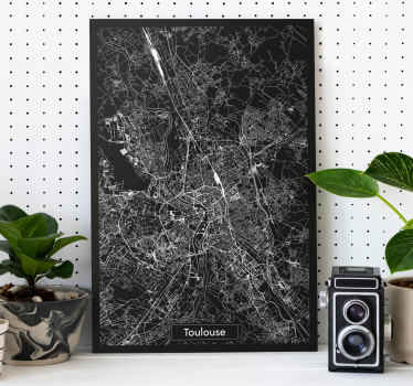 Tableau carte topographique Toulouse - TenStickers