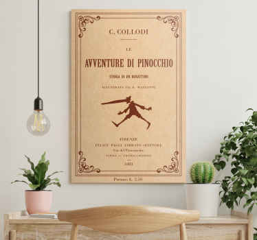 Quadro design vintage Pinocchio copertina - TenStickers