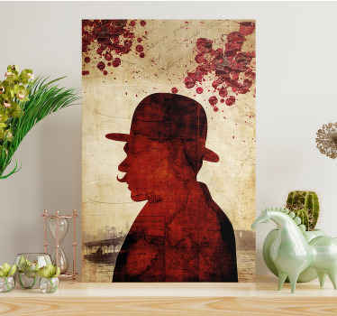 Hercule Poirot Silhouette character canvas - TenStickers