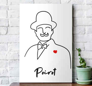 Hercule Poirot line art character canvas prints - TenStickers