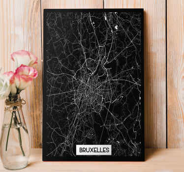 Tableau Carte Topographique Bruxelles - TenStickers