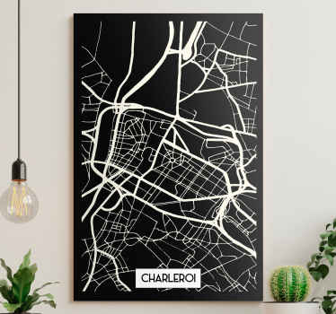 Tableau Carte Topographique Charleroi - TenStickers