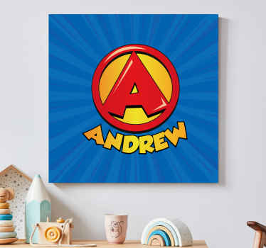 Super alkukirjain lasten canvas - Tenstickers