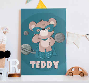Cuadro personalizable Oso héroe - TenVinilo