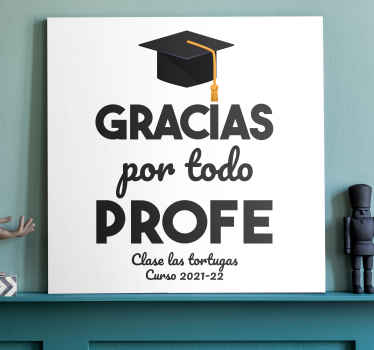 Cuadro personalizable Gracias Profe - TenVinilo