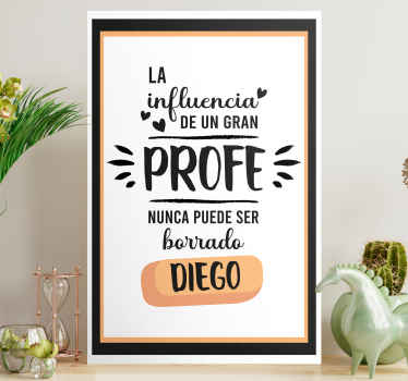 Cuadro infantil con nombre Influencia Profe - TenVinilo