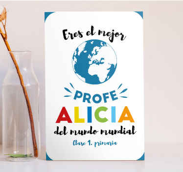 Cuadro infantil personalizable Mejor Profe - TenVinilo