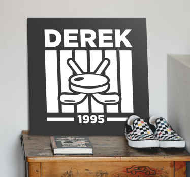 Personligt hockeydesign Teenage lærredsbillede - TenStickers
