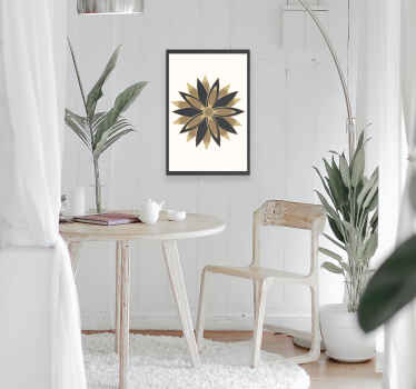 Obraz złoty kwiat glamour - TenStickers