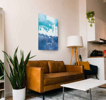 Cuadro de ciudades skyline Sydney acuarela - TenVinilo