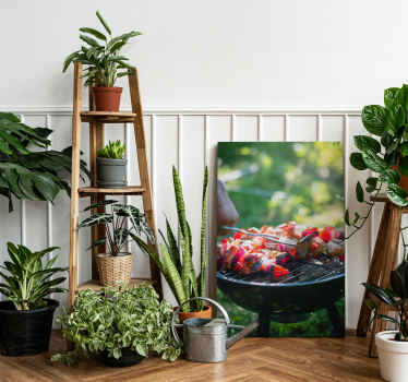 Canvas schilderij BBQ met groent - TenStickers