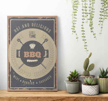 Canvas schilderij vintage bbq - TenStickers
