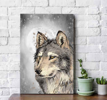 Wolf draw animal canvas prints - TenStickers