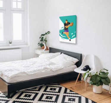 Rugby illustration canvas print - TenStickers