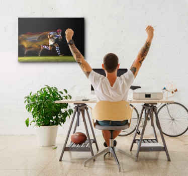 Rugby player in motion canvas - TenStickers