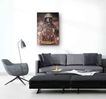 Cuadro de personas bombero profesional - TenVinilo