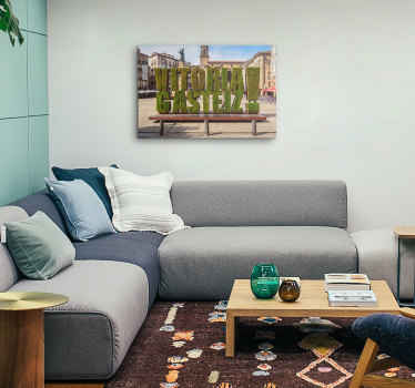 Cuadro de ciudades letrero Vitoria plantas - TenVinilo