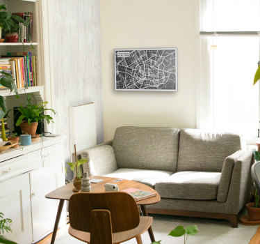 Cuadro de ciudades mapa topográfico Vitoria - TenVinilo