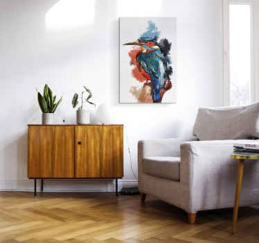 Watercolor kingfisher bird canvas art - TenStickers