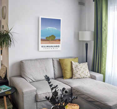 Kilimanjaro retro canvas landscape wall canvas - TenStickers