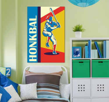 Retro testss met honkbal speler - TenStickers