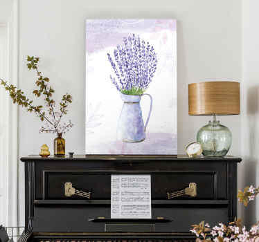 Cuadro flores jarron de lavanda - TenVinilo