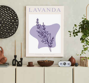 Cuadro decorativo lavanda minimalista - TenVinilo
