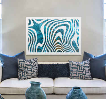 Abstract aquamarine lines abstract wall art - TenStickers