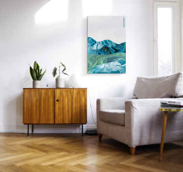 Aquamarine curve lines  abstract wall art - TenStickers